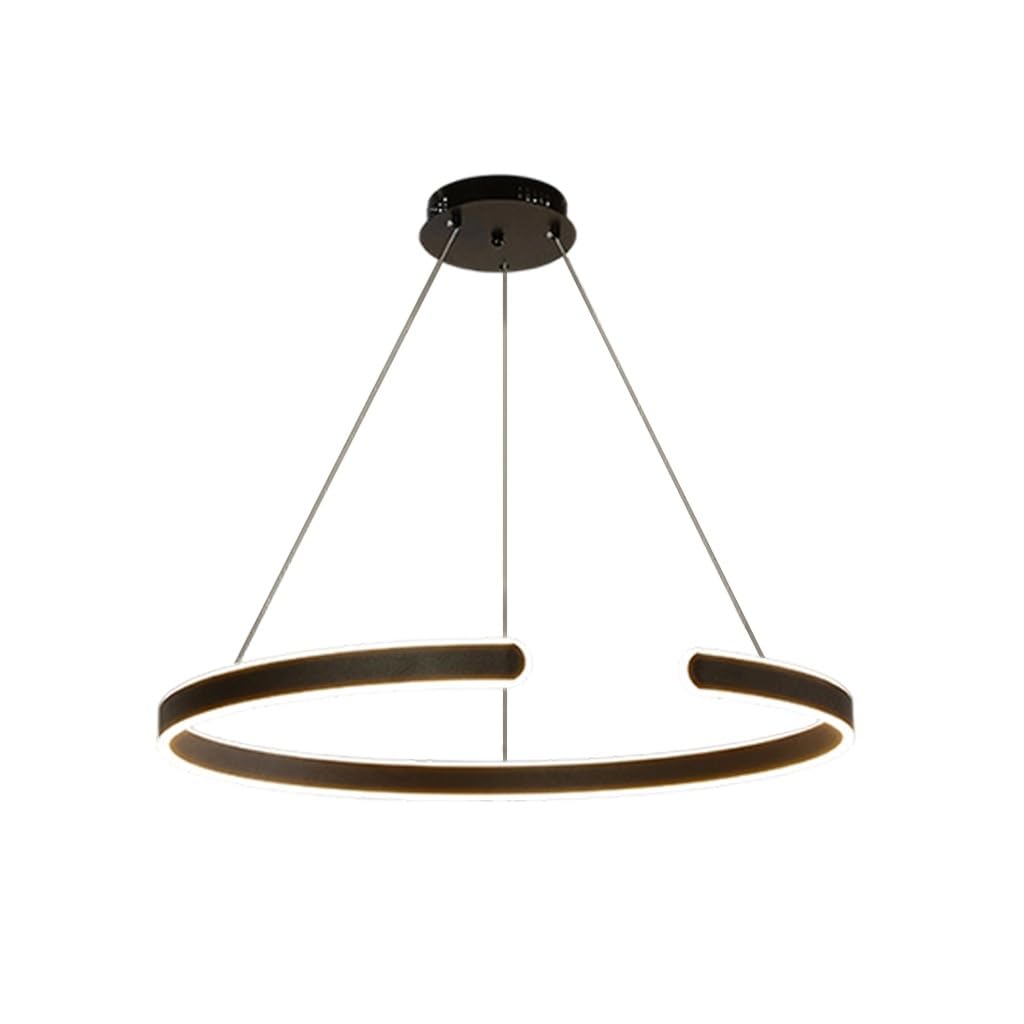 Nordic Nowoczesny Styl Lampa Wisząca Z LED Kształt Pierścienia Regulowana Temperatura Koloru I Jasność Żyrandol Salonu Z Sypialnią Światło Minimalistyczna Restauracja Lampa Wiosenna(Black,80cm)