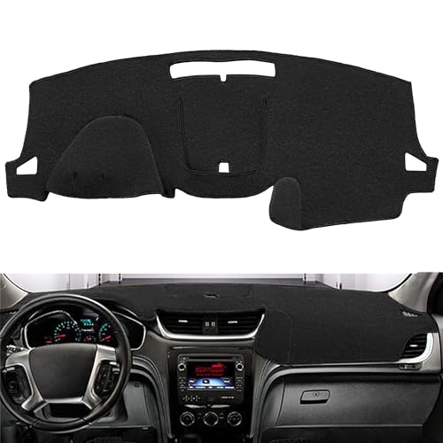 Dash Cover Mat Custom Fit for Chevrolet Chevy Traverse Without Head Up Display Dashboard Pad Cap Carpet Protector K279 (Black)