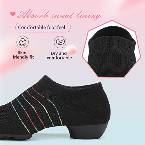 YKXLM Women Standard Social Practice Dance Sneaker Beginner Low Heel Ballroom Shoes for Women3