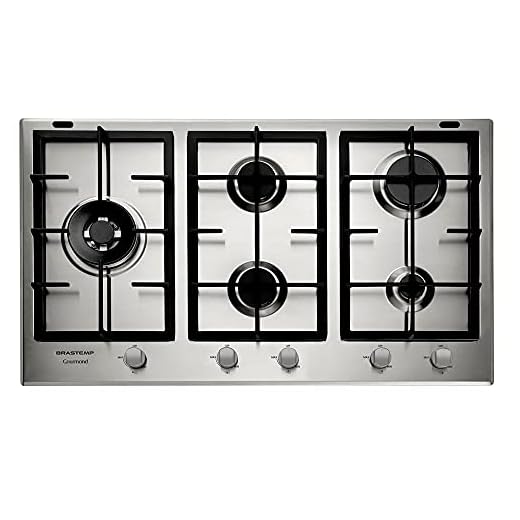 Cooktop 5 bocas Brastemp Gourmand Inox com duplachama e trempe com ferro fundido - BDK90DR 220V