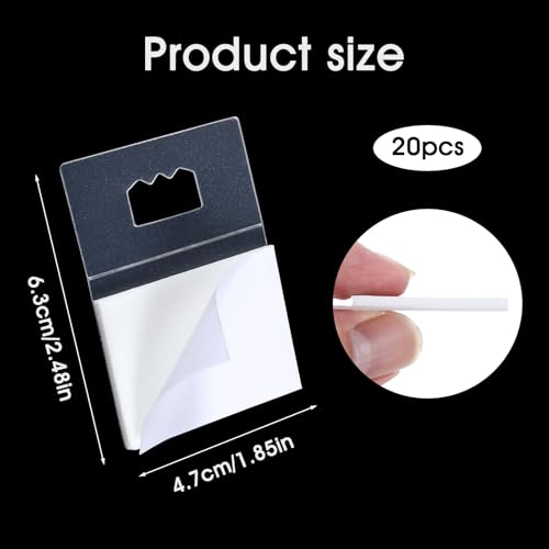 Image of 20Pcs Adhesive Picture Hanger, Foamboard Hanging Hooks Without Nails, Plastic Clear Sawtooth Picture Hangers for Back of Frames, Sticky Hangers for Poster Art Picture Photo Frame Bathroom