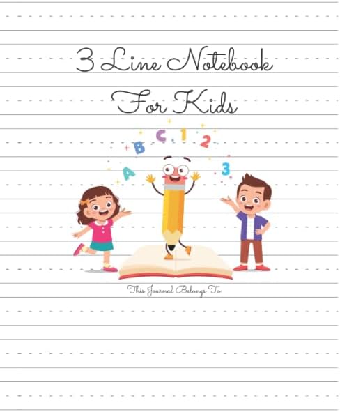 3 Line Notebook For Kids: Lined Paper For Kindergarten Writing With 130 Pages, 3 Lines Notebook For Kindergarten, Manuscript Tablets For Kids, Dotted Line Paper For Kindergarten, Letter Tracing Paper