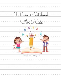 3 Line Notebook For Kids Lined Paper For Kindergarten Writing With 130 Pages, 3 Lines Notebook For Kindergarten, Manuscript Tablets For Kids, Dotted Line Paper For Kindergarten, Letter Tracing Paper