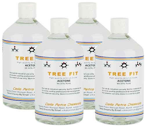 Image of Acetone | Nail Polish Remover | Cleaning Glass Remover | Remove Paint And Stuff Marks | Clear | (250 X 4 =1000 ML)