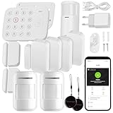 VisorTech Funkalarmanlagen: 12-teiliges WLAN-Alarmanlagen-Set mit 9 Sensoren, 2...