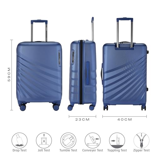 Image of Safari Select Polaris PRO 56 Cms Cabin Trolley Bag Hard Case Polycarbonate 8 Wheels with 360 Degree Rotation Recessed TSA Lock Anti-Theft Zipper Trolley Bags for Travel Suitcase for Travel Titan Blue