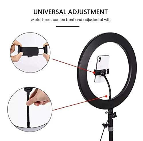 Image of Bros Moon RIYA's JINJON Professional LED Ring Light with Tripod Stand Combo | 3 Color Modes Dimmable | Lighting for Reels Makeup vlogging Shooting and Camera Clip Setup (10 Inches, White Gold)