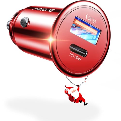 AINOPE Cargador USB C para coche, 12 V, adaptador USB, cargador de coche, para iPhone 16/15/14/13/Pro Max Plus, iPad, Samsung (rojo)