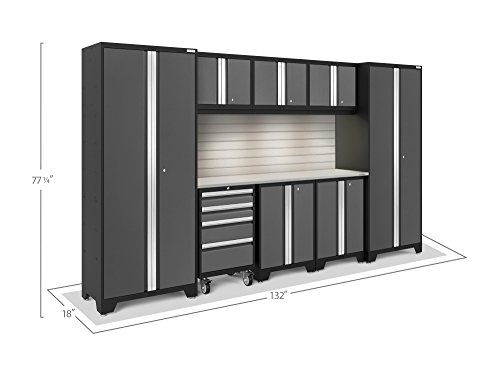 NewAge Products Bold Series Gray 9 Piece Set, Garage Cabinets, 50525