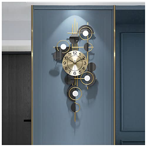 Horloge murale silencieuse à quartz avec décoration en métal moderne - 6