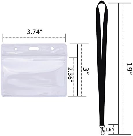 Mudder Identity Cards Case with Lanyard Strap for Affairs, Exposure and Office (Set of 10 Pieces)