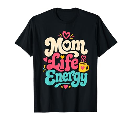 Retro Mom Life Energy Groovy Motherhood Wavy Aesthetic Women T-Shirt