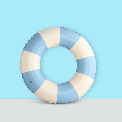 Inflatable Pool Ring | Durable PVC Swim Rings for Kids, Teens, and Adults | Premium Quality | Eco-Friendly | Blow-Up Swimming Pool Rings for Summer Fun (Blue, Large)
