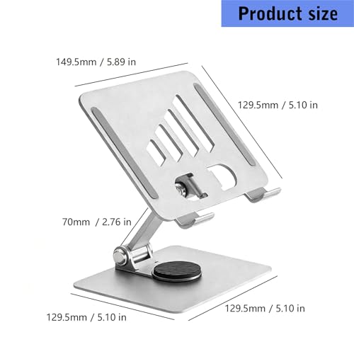 Soporte ajustable para laptop con base rotatoria 360° miniatura 4