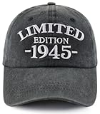Xullaxth Edición limitada 1940 1941 1942 1943 1944 1945 1946 1947 1948 1949 Gorra para mujeres y hombres, gorra de béisbol de algodón ajustable, 1945 Negro, talla única