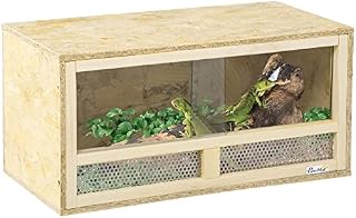 PawHut Reptile Terrarium Vivarium, Climbing Pet Containers, Reptile Habitat w/Transparent Sliding Doors, Breathable Mesh, for Lizards, Horned Frogs, Snakes and Chameleons, 60 x 29.5 x 29.5cm