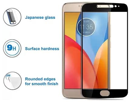 Image of Screen Protector for Motorola Moto E4 Plus (Black) Tempered Glass Edge-to-Edge 6D Screen Guard With Installation Kit