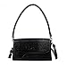 AMHDV Retro Classic Clutch Shoulder Bag Crocodile Pattern Small Crossbody Handbag for Women (02black)