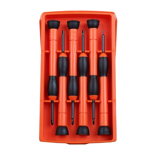Taparia PSFP6 Precision Screwdriver Set, 6 Pieces | Flat and Phillips Tips | High-Grade Alloy Steel Blades with Ergonomic Plastic Handles | Sizes: Slotted 1.4mm, 2.0mm; Phillips No. 1 & 2