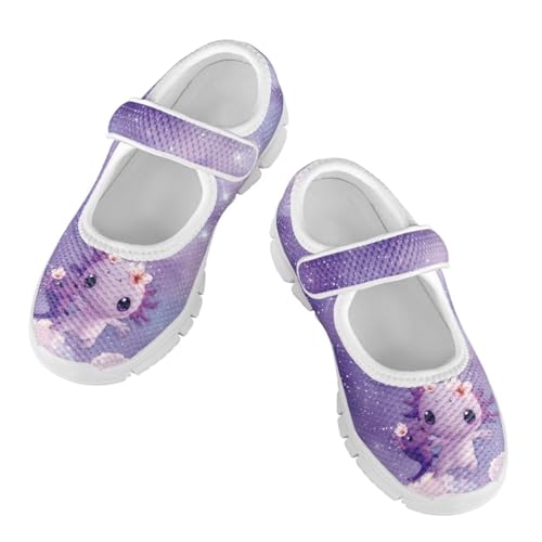 Coloranimal Mary Jane Shoes Girls' Flats Dance Shoes Adjustable Princess Shoes with Hook and Loops School Uniform Shoes for Girls