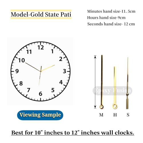 Image of 18mm Silent and Sweep Clock Machine and Sturdy Gold Metal Hands | Non-Ticking Battery Operated Clock Movement Replacement for DIY Resin Clocks & Art Craft Repair