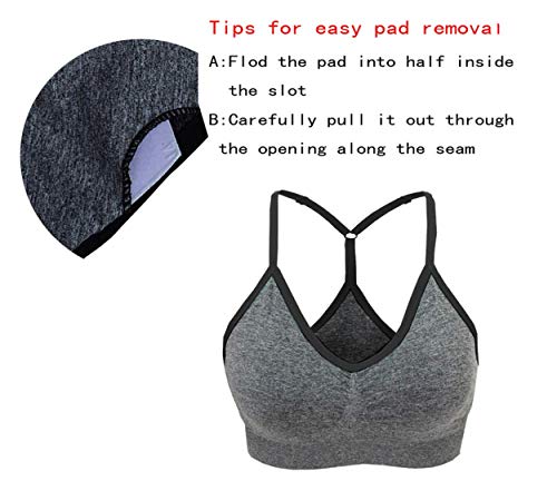 Image of AKAMC Women's Cross Back Sport Bras,Adjustable Straps Padded Criss Cross Cropped Bras for Yoga Workout Fitness