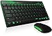Produktbild Rapoo 8000 kabellose Tastatur mit Maus, 2,4 GHz Wireless-Verbindung, hochauflösende 1000 DPI-Technik, schwarz/grün