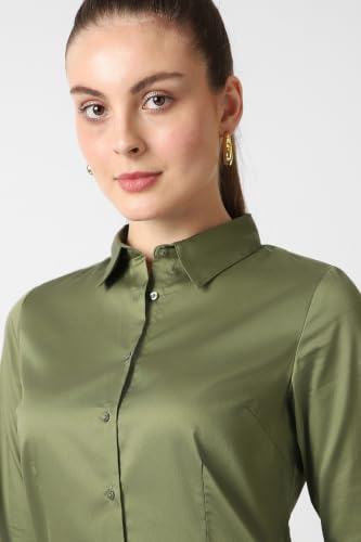 Image of Van Heusen Women's Regular Fit Solid Full Sleeve Cotton Rich Formal Shirt