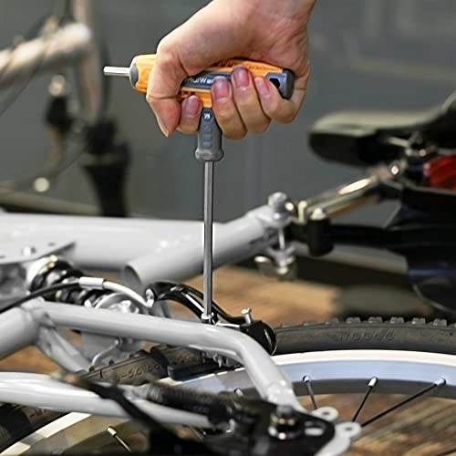 Mulwark 14 Pc T-Handle Allen Wrench Set Metric And Standard, T Handle Hex Key Set, Long Hex Driver Set With Wall-Mounted Storage Box, Clear Marking, Two-Tip Design And Chamfered Tips #TOP6