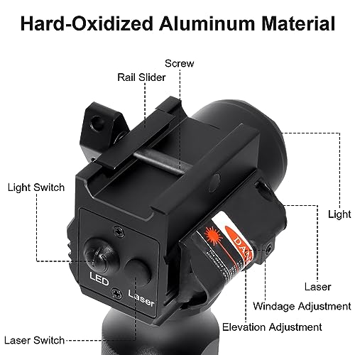 Red/Green/Blue Laser Sight with 1000 Lumens Tactical Flashlight for Rifle, Beam Light Combo, Hard Anodized Aluminum Alloy, Laser Class IIIA, 5mW
