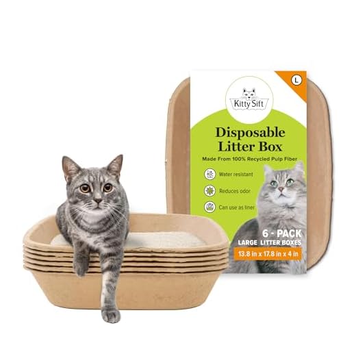 Kitty Sift (6-Pack) Disposable Cat Litter Box, Sustainable, Clean - Large, 6-Pack