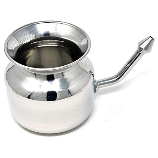 Ayurvedic rostfritt stål Neti kruka slät tip, ergonomiskt utformad för Sinus Congestion Sinus Skölj näsan bevattning Sinusrengöring för allergisk rinit