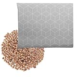 Aminata Balance Wärmekissen Kirschkernkissen geometrische Muster - Nacken Schulter Rücken & Bauch | Mikrowelle | klein 24x18 cm | Baumwolle | Männer & Frauen | grau
