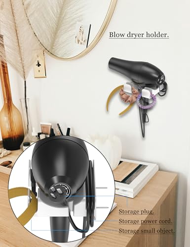 NOTMBESTM Suporte universal para secador de cabelo, suporte de parede para secador de cabelo, porta