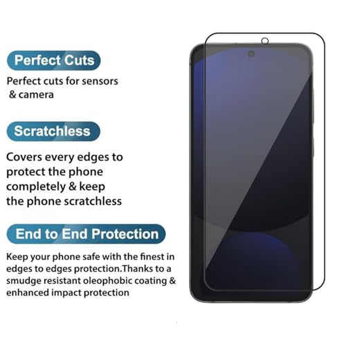 Image of DARKFIT Tempered Glass Premium Screen Protector Compatible for Samsung S24 FE | Edge to Edge Coverage with Easy Installation Kit | Scratch Resistance | HD Clear Glass (Black Border) | Pack of 1