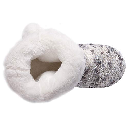 Home Slipper Bootie Slippers Women's Woolen Yarn Plush Lining Fuzzy Warm Indoor Ankle Boots3