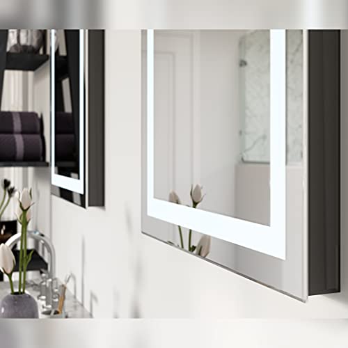Homewerks 100150 24” x 30" LED Bathroom Mirror, Anti Fog Wall Mounted Horizontal or Vertical Vanity, 5000 Kelvin, Bright White Daylight Color Temperature Light, 24"x30" by Homewerks Worldwide - Used condition - Image 4
