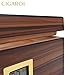 CIGAROL Cigar Humidor, Desktop Cigar Humidor Box, Glass Top Cigar humidor with Hygrometer, Humidifier Cigar Cutter, Leather Cigar Case Cedar Wood Desktop Humidors Cigar Box for Men for 30-35 Cigars