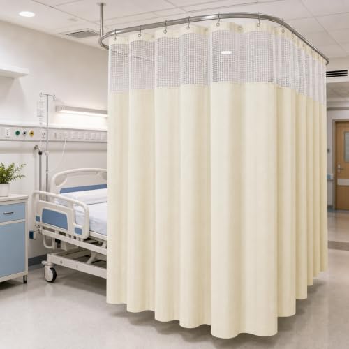 Image of CASA-NEST Hospital Partition Curtains for ICU and Wards PVC Curtains, 4.5 x 8 ft, Cream-Hos008