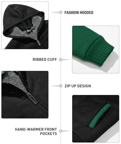 Image of GEEK LIGHTING Boys Sherpa Lined Hoodie Kids Fleece Sweatshirt Full Zip Hooded Jacket
