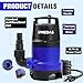 MEDAS 1HP 3434 GPH Sump Pump Submersible Clean/Dirty Water Pump Portable Utility Pump with 16.4ft Cord for Swimming Pool Garden Basement Tub Pond Draining