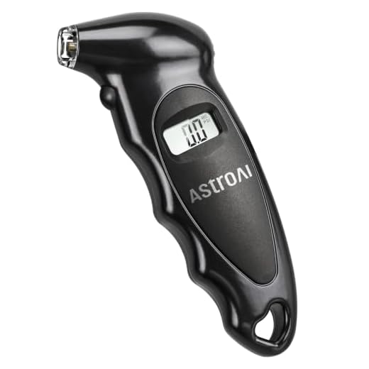 AstroAI Digital Tire Pressure Gauge with Replaceable AAA Batteries, 150 PSI 4 Settings Stocking Stuffers for Car Truck Bicycle Backlit LCD Non-Slip Grip Car Accessories, Black