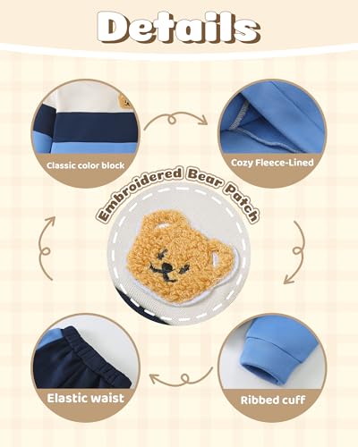 Image of NZRVAWS Toddler Baby Boy Clothes Pullover Sweater Ripped Jean Sweatsuit Little Boy Outfit Fall Winter Clothing Set 6M-7T