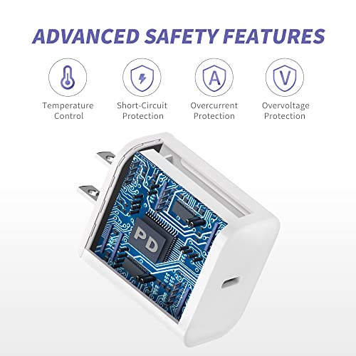 Ipad Pro Charger,20W Usb C Fast Charger For Ipad Pro 12.9,11 Inch 2021/2020/2018, Ipad Air 5Th/4Th 10.9 Inch 2022/2020, Ipad Mini 6 Gen 2021, Pd Wall Charger With 6 Foot Usb C To C Charging Cable #TOP3