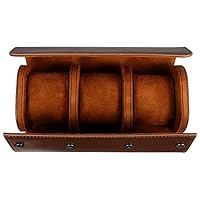 Étui Voyage Rouleau Montre 3 Fentes - Boîte Rangement Cuir PU Rétro - Protection Montres & Bijoux