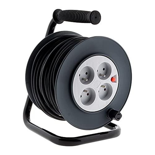 Zenitech-Enrouleur HO5VV-F 4 prises 3G1,5 25m + coupe-circuit - Zenitech