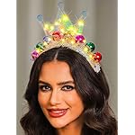 Zoestar Light Up Happy Birthday Crown Headband Glow Ball Hair Bands Sparkly Birthday Party Hair Accessories Women - Image 4