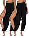AvaCostume High Slit Harem Pants Women Hippie Harem Pants Trousers BlackBlack XL