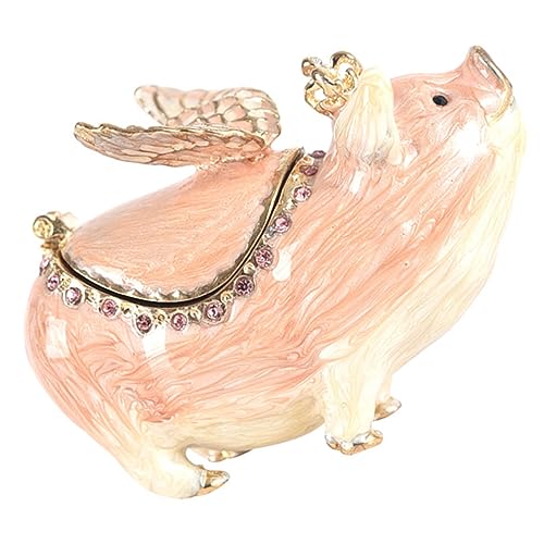 Boîte à bijoux cochon avec ailes d'ange Amosfun boîte à trinkets décorative