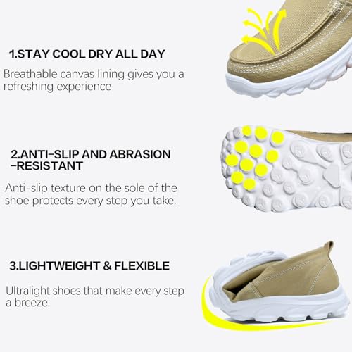 JSWEI Men's Machine-Washable Slip On Loafers Casual Comfortable, Soft and Lightweight Breathable Daily Sneaker for Men Fashions Walking3